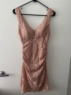 Windsor Rose Dust Lace V-Neck Mini Dress